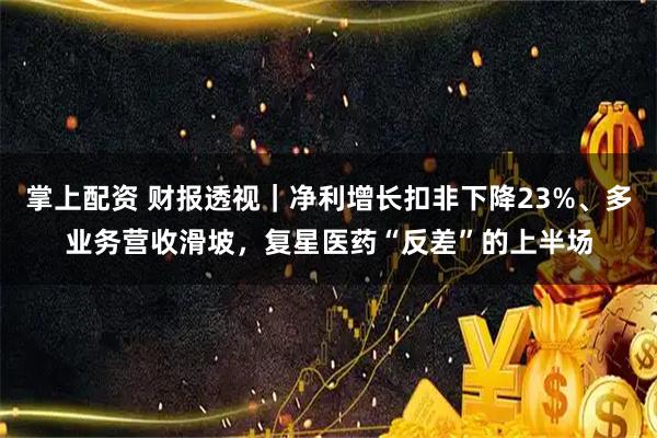 掌上配资 财报透视｜净利增长扣非下降23%、多业务营收滑坡，复星医药“反差”的上半场